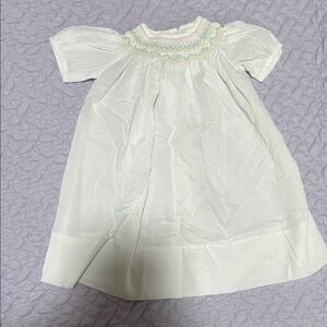 White Dress with Colorful Embroidery